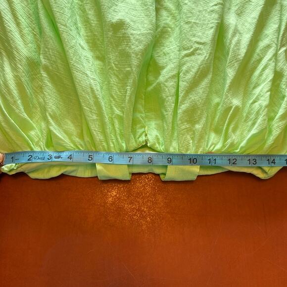 Mable Lime Green Baby Doll Mini Dress w/ Big Bow Tie Back – Size Small - Picture 6 of 8